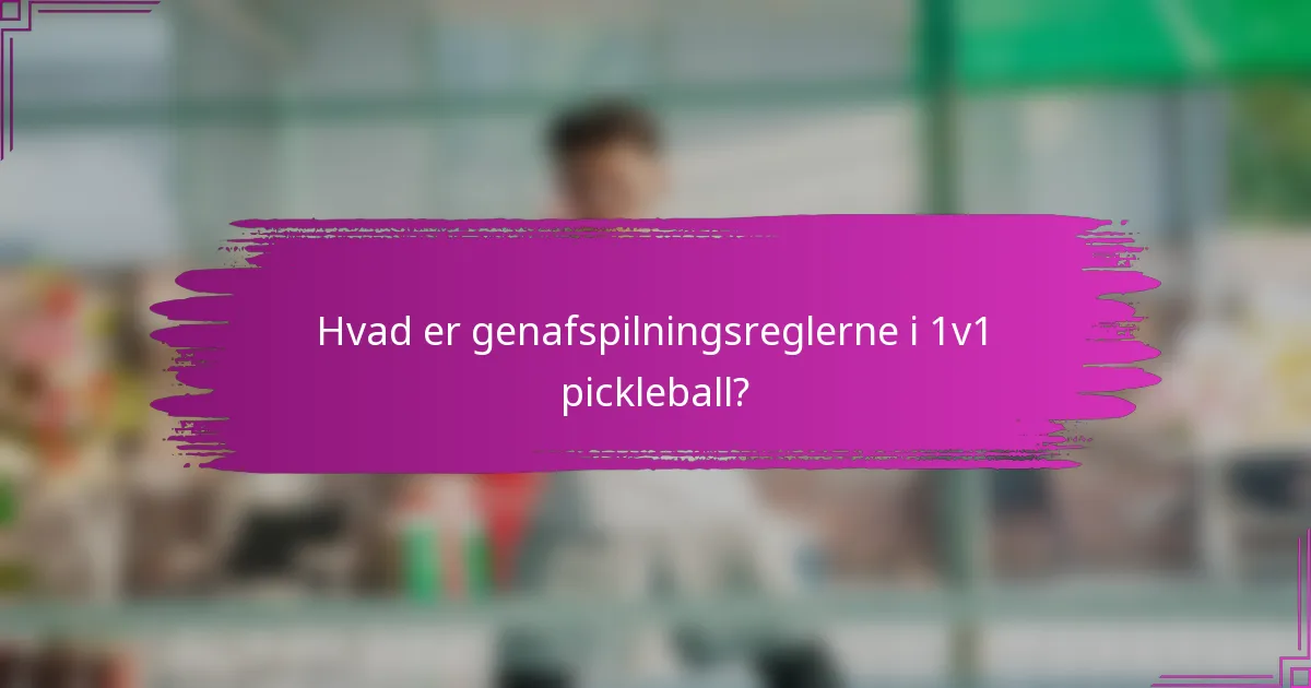Hvad er genafspilningsreglerne i 1v1 pickleball?