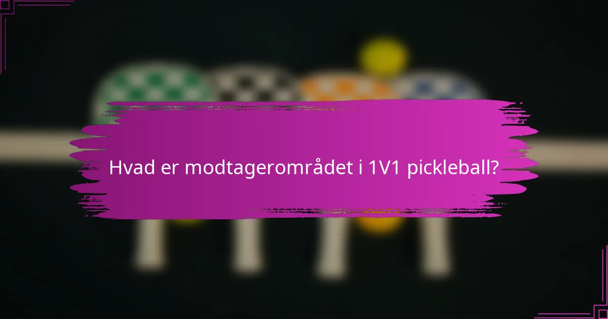 Hvad er modtagerområdet i 1V1 pickleball?