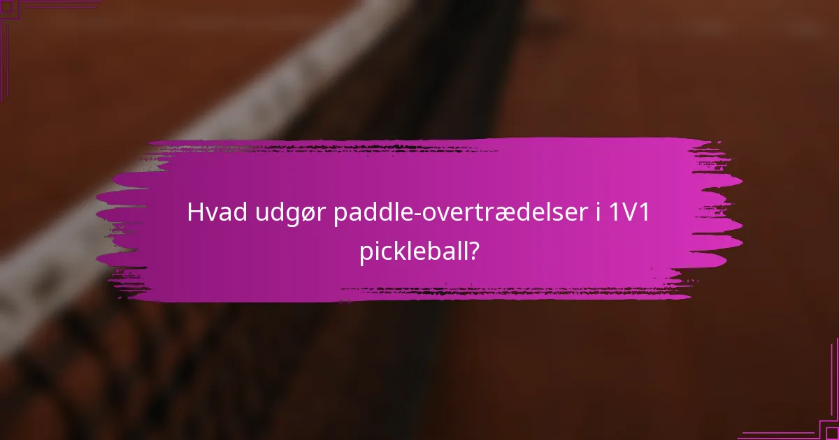 Hvad udgør paddle-overtrædelser i 1V1 pickleball?