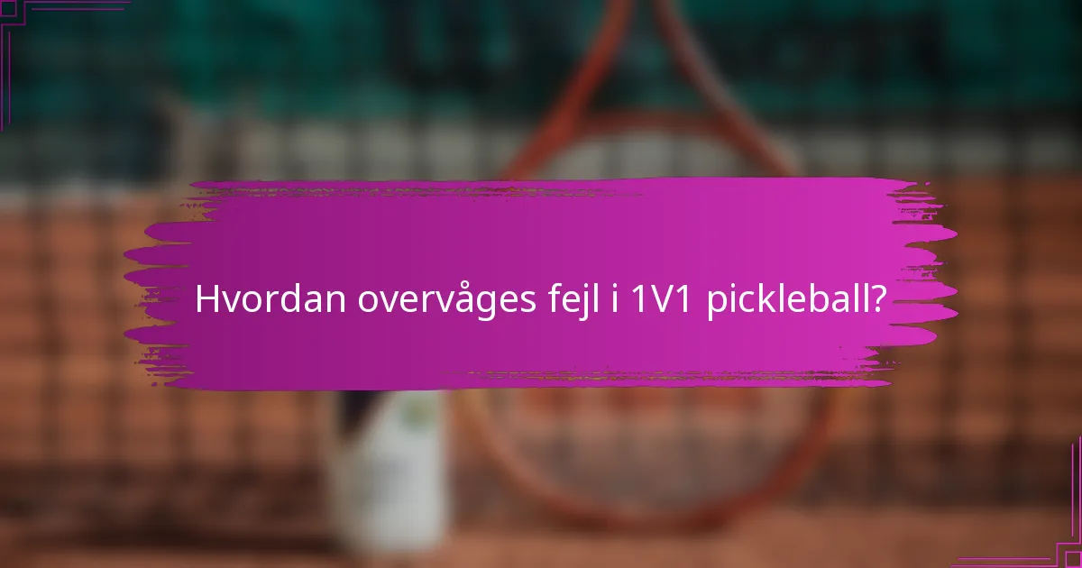 Hvordan overvåges fejl i 1V1 pickleball?